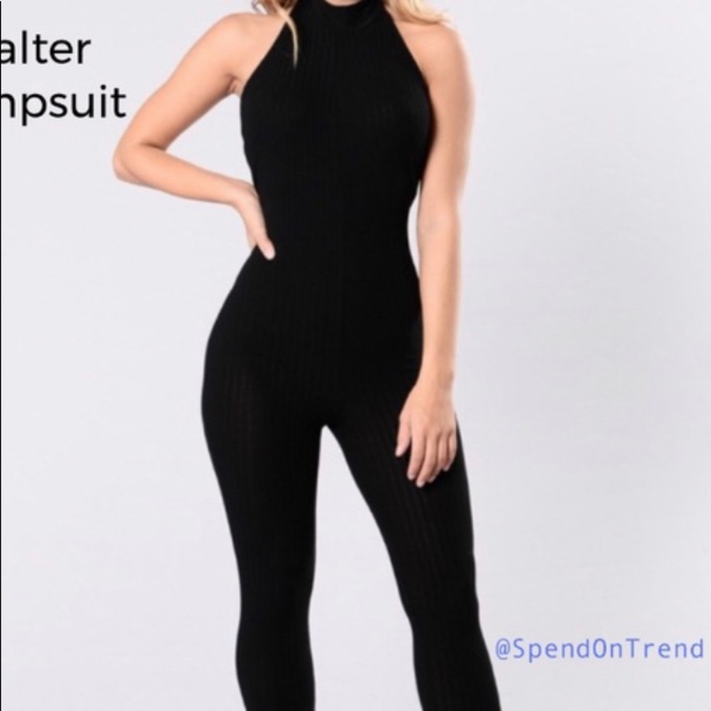 Black halter jumpsuit